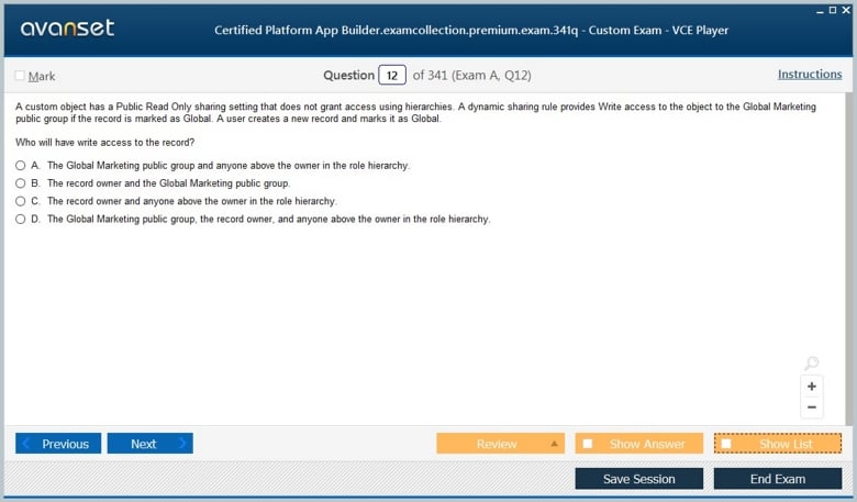 Certified Platform App Builder Premium VCE Screenshot #2